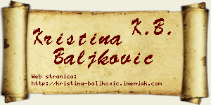 Kristina Baljković vizit kartica